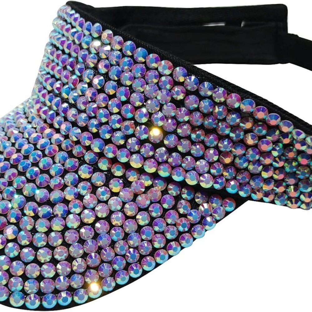 Rhinestone Sun Visor Hat Unisex Adjustable Summer Cap Outdoor Sport Accessory